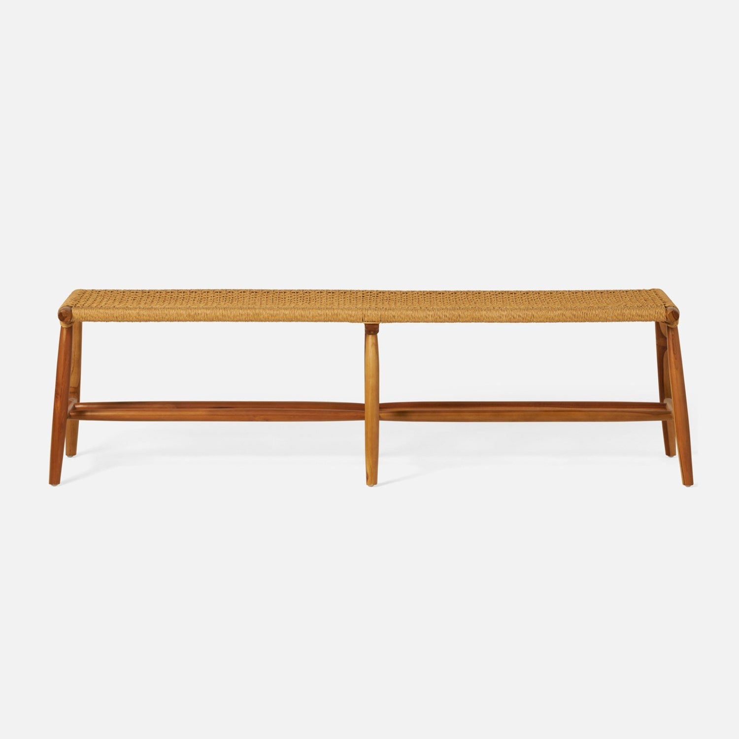 Corenne Handwoven Teak Accent Bench