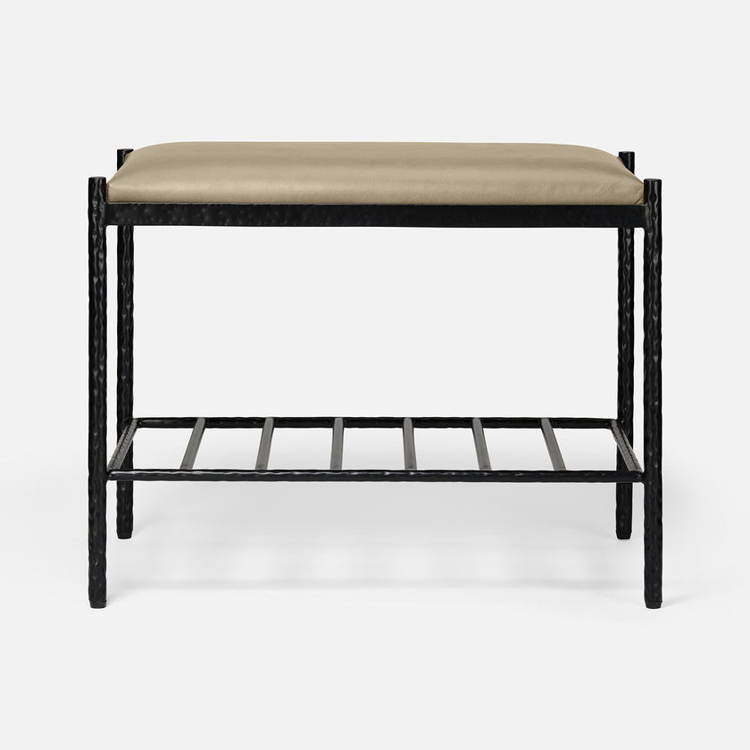 Giorgio Textured Leather Bench