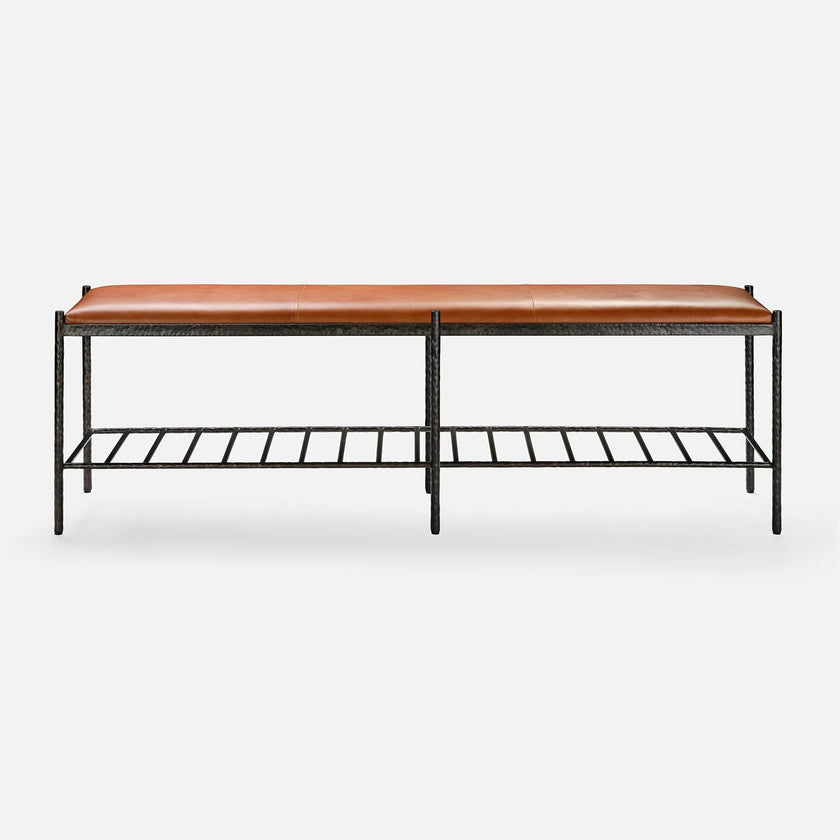 Giorgio Textured Leather Bench