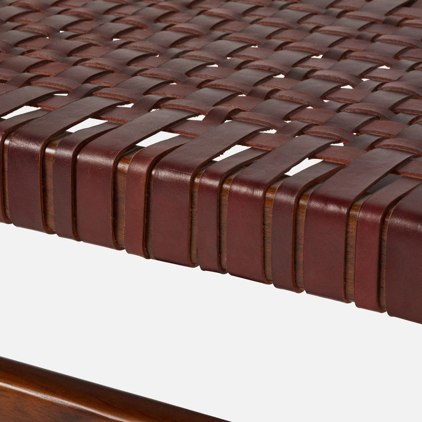 Percy Full-Grain Leather Bench