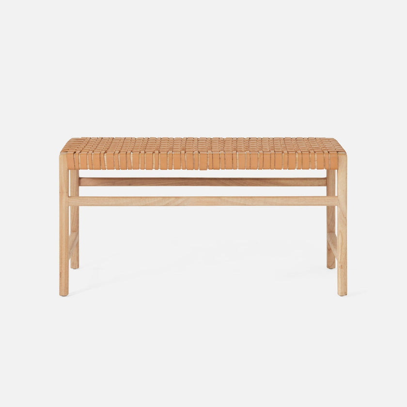 Percy Full-Grain Leather Bench