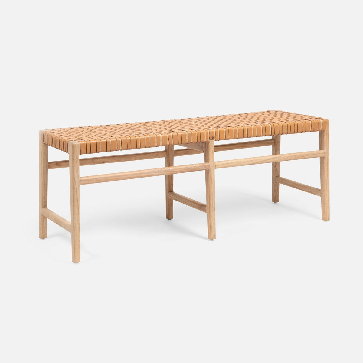 Percy Full-Grain Leather Bench