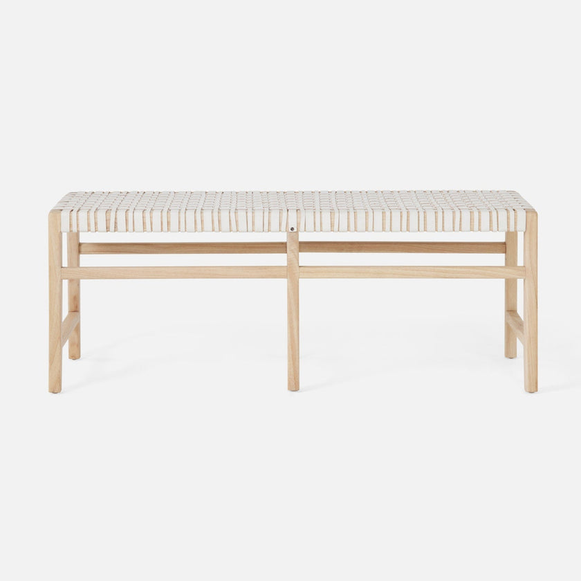Percy Full-Grain Leather Bench