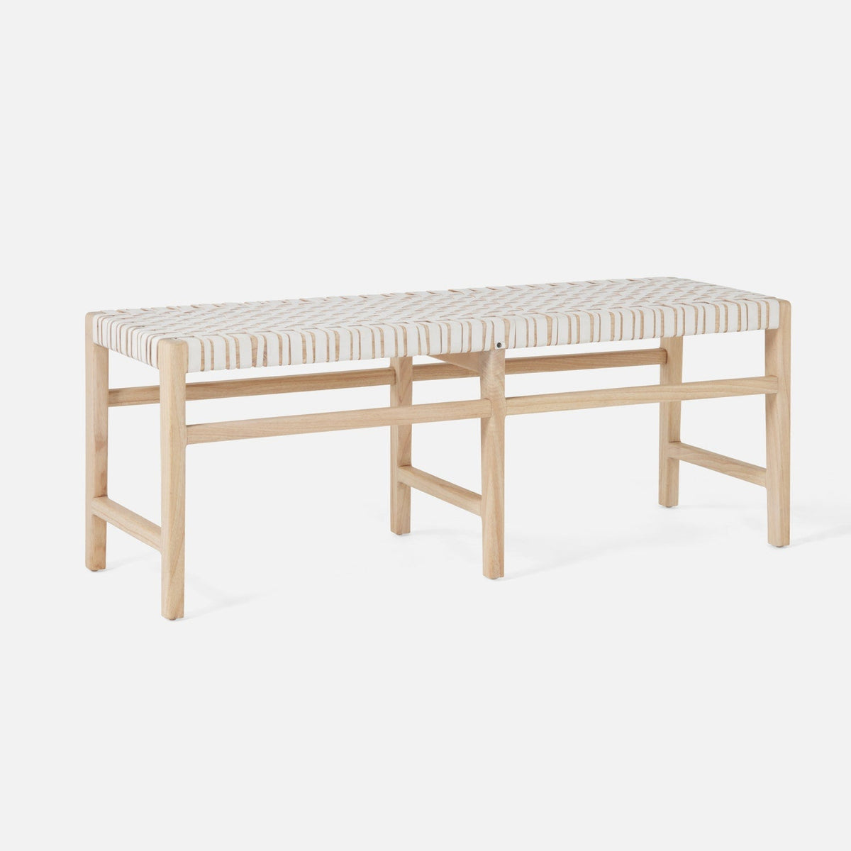 Percy Full-Grain Leather Bench