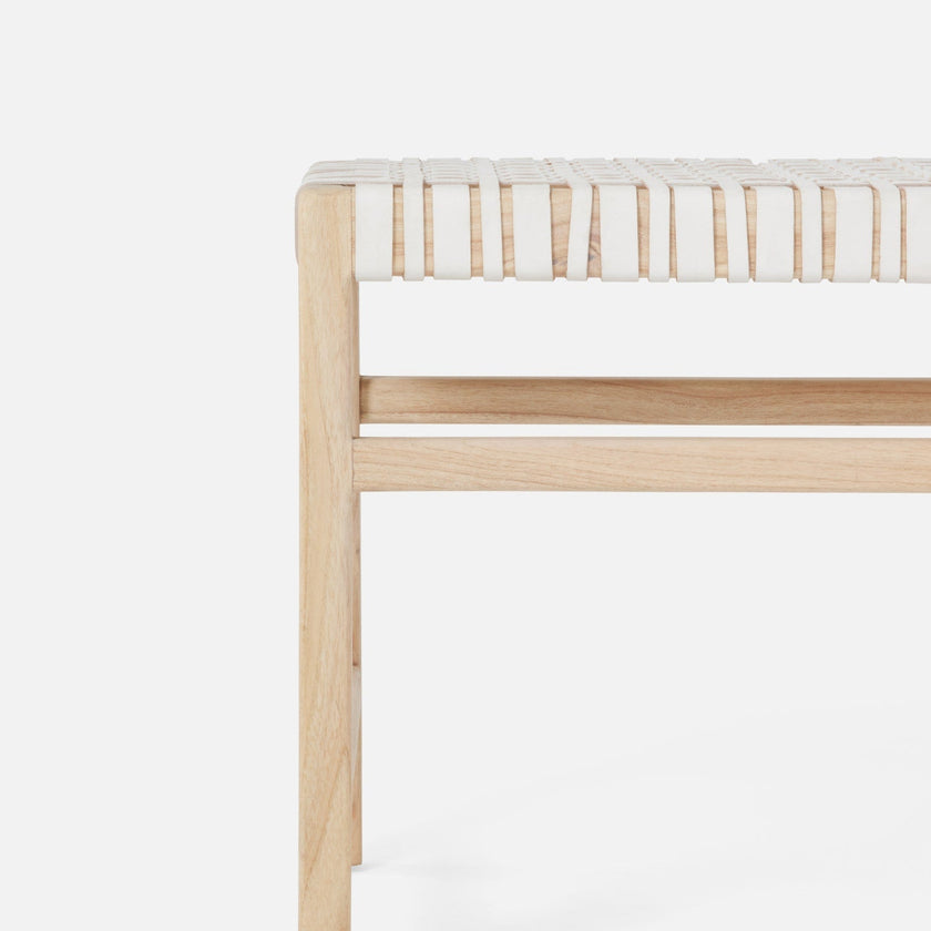 Percy Full-Grain Leather Bench
