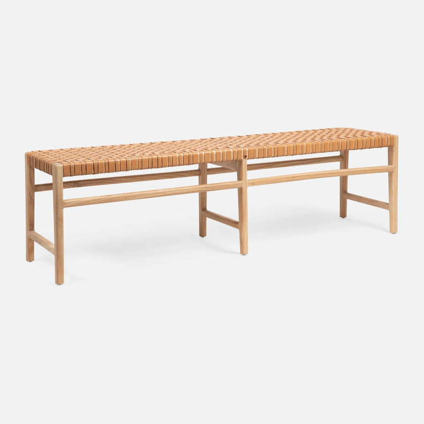 Percy Full-Grain Leather Bench