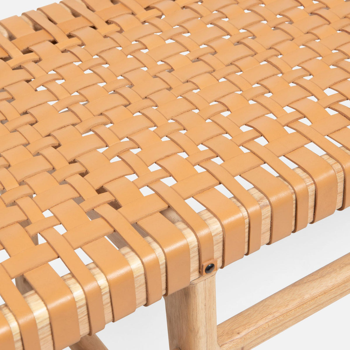 Percy Full-Grain Leather Bench