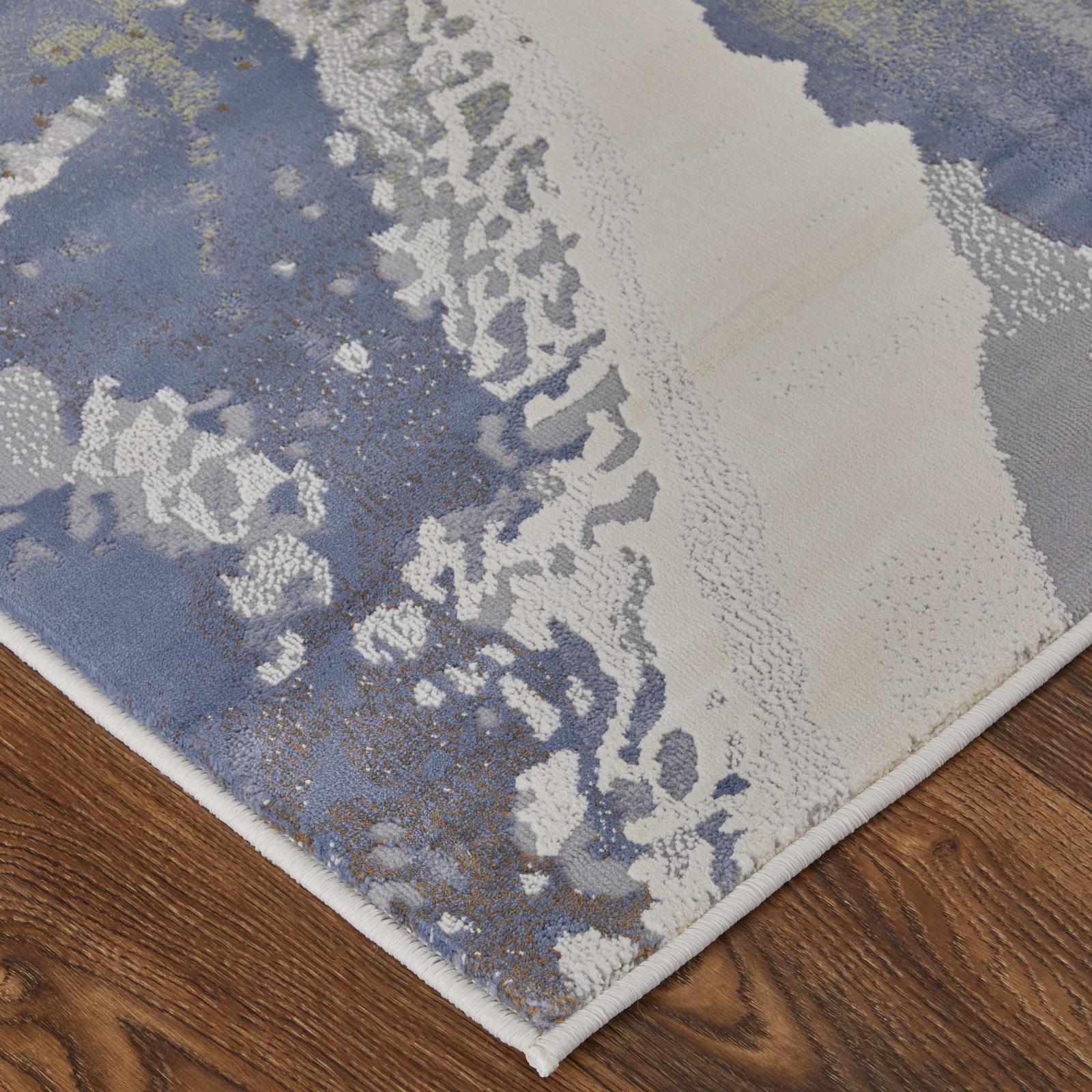 Feizy Mandana 39M0F Modern Abstract Rug in Ivory/Blue