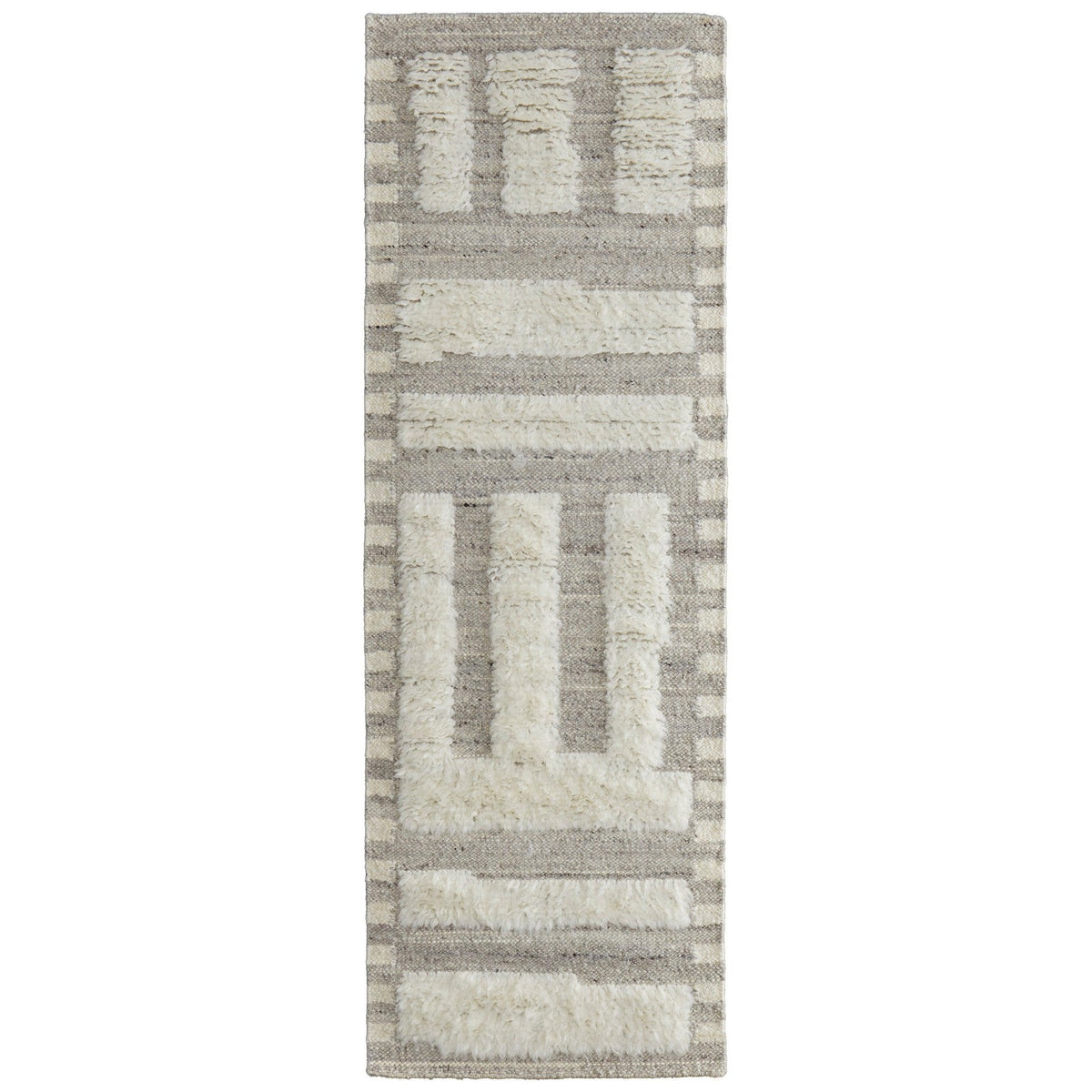 Feizy Ashby 8909F Transitional Geometric Rug in Gray/Ivory