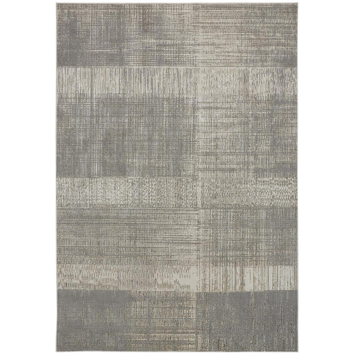 Feizy Aura 3736F Modern Abstract Rug in Gray/Ivory