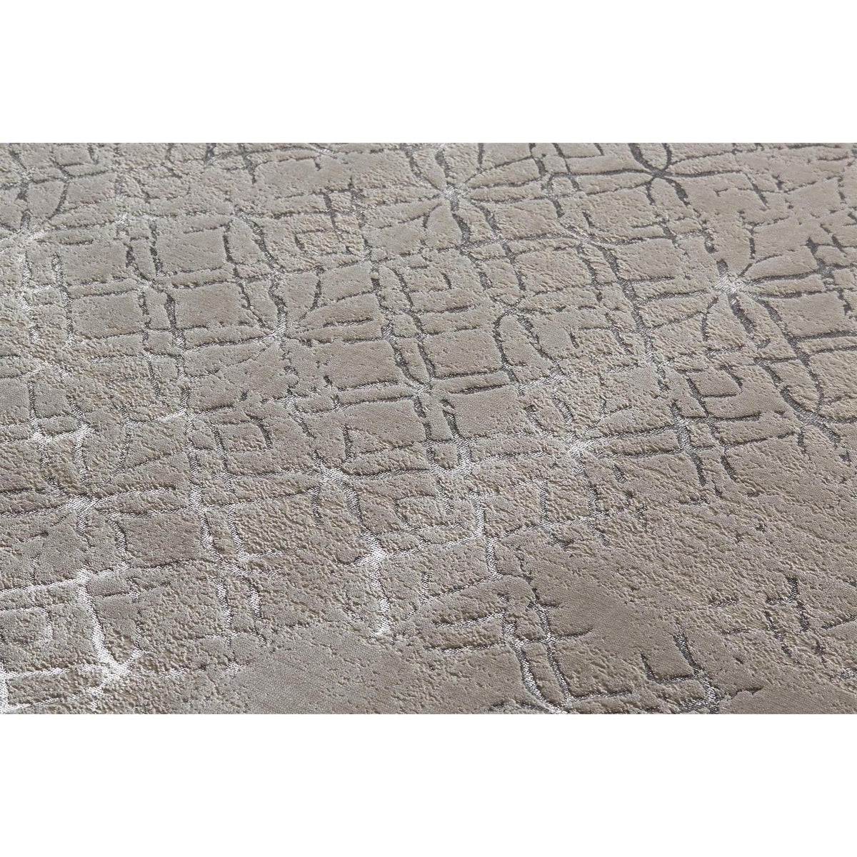 Feizy Micah 3047F Modern Distressed Rug in Silver/Gray/White