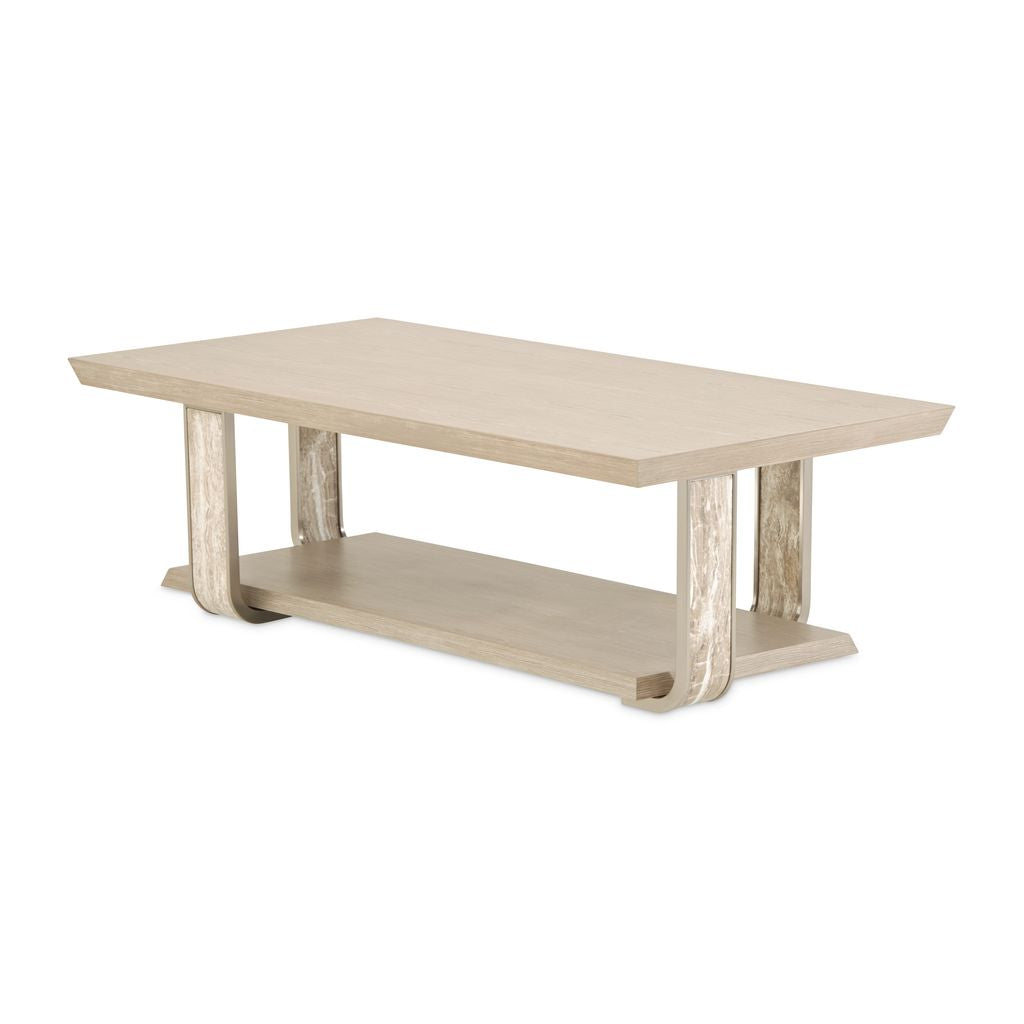 Michael Amini Lotus Bay Rectangular Cocktail Table - Sand