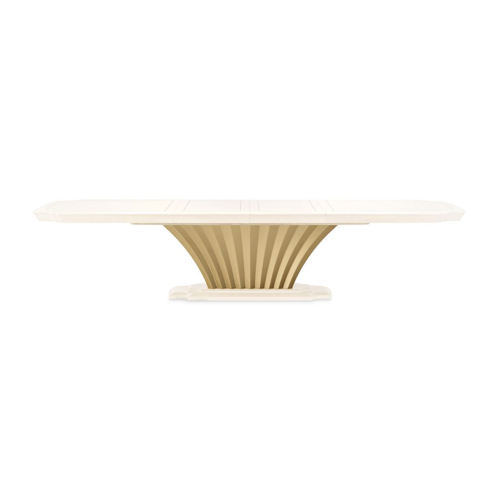 Michael Amini Fantosini Pedestal Dining Table - Creamy Pearl