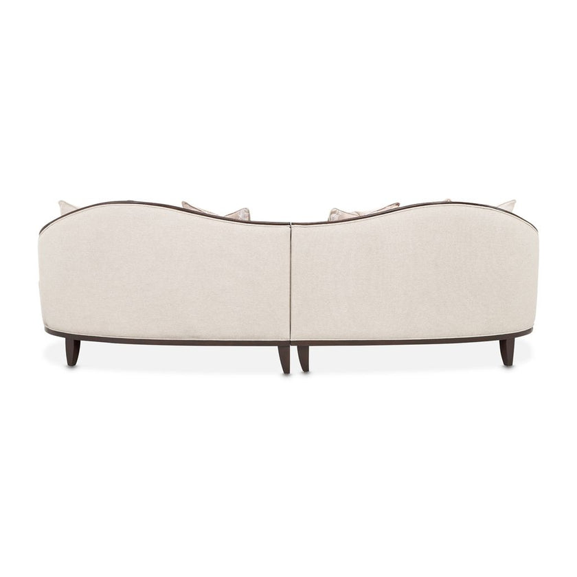 Michael Amini Camellia Field 2-Piece Chenille Sofa - Linen/Warm Pecan