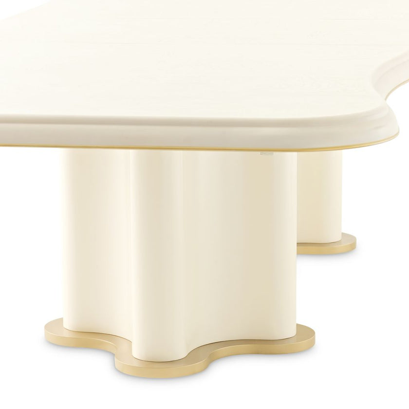 Michael Amini La Terrazza Double Pedestal Dining Table - Creamy Pearl