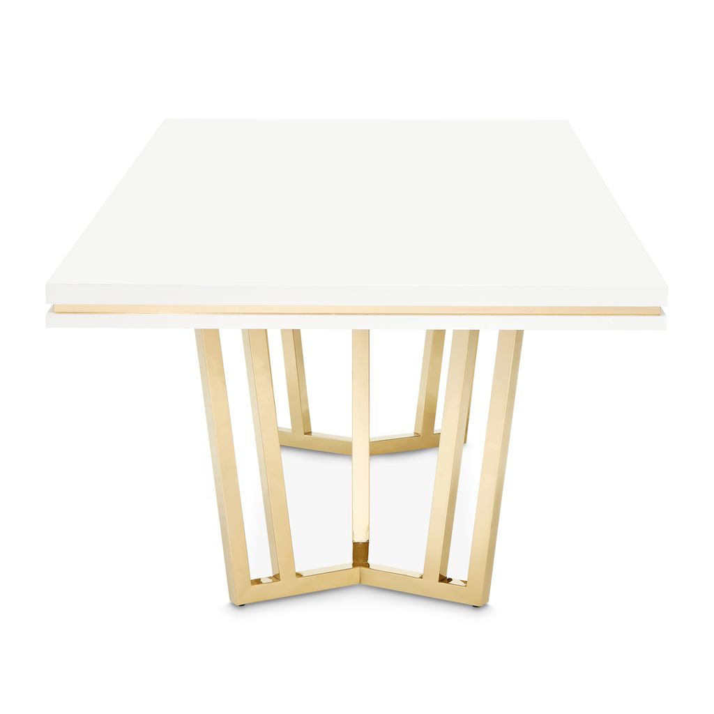 Michael Amini Palm Gate Rectangular Dining Table - Cloud White