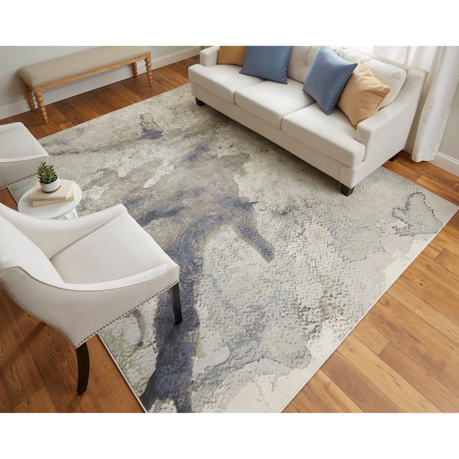 Feizy Clio 39LVF Modern Abstract in Taupe/Brown/Black