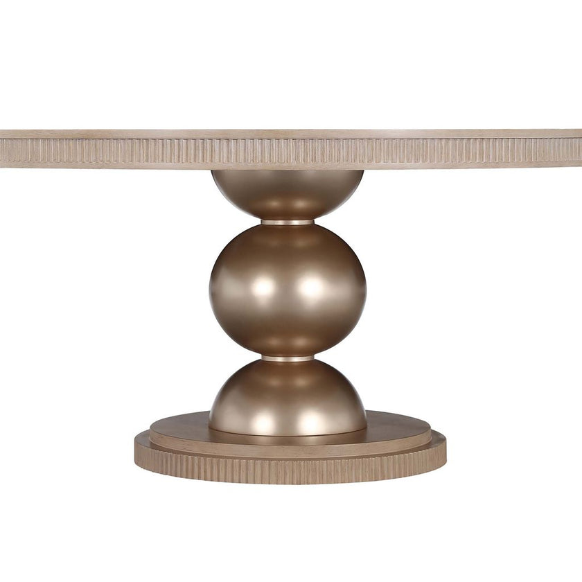 Michael Amini West Kensington Round Dining Table - Sea Salt Caramel