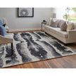 Feizy Coda 8930F Modern Abstract Rug in Black/White