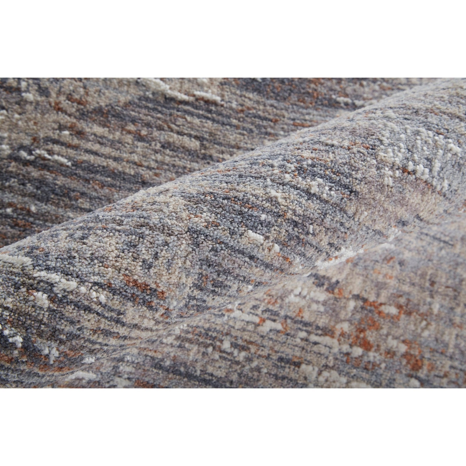 Feizy Lennon 39FYF Transitional Abstract in Taupe/Tan/Orange