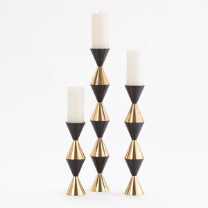 Global Views Jig Italian Diamond Candle Holder