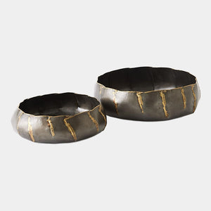 Global Views Armor Small Antique Gunmetal Bowl