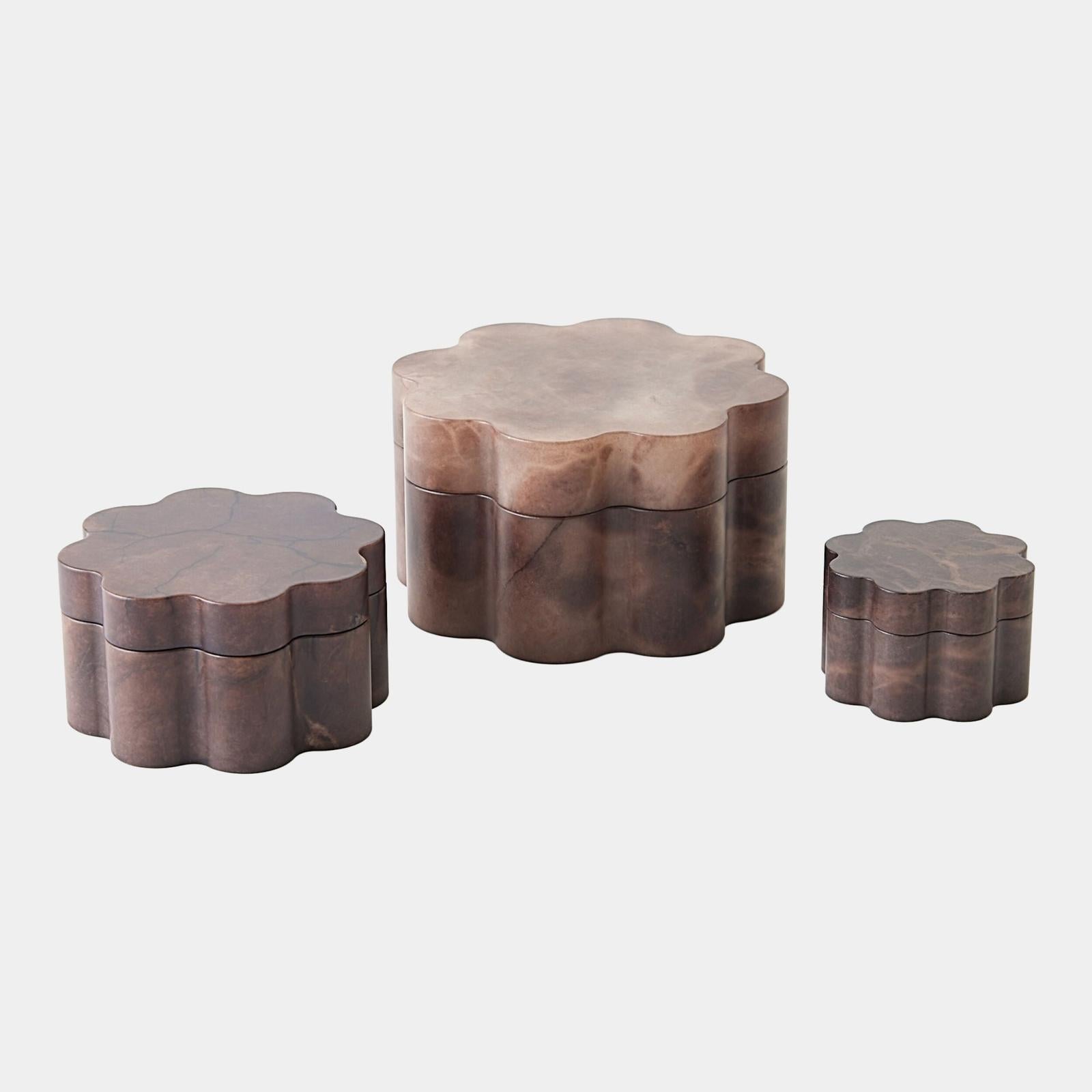 Global Views Cumulus Alabaster Wide Box Chocolate