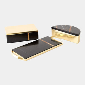 Global Views Cosmopolitan Crescent Box and Tray