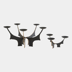 Global Views Brutalist Bronze Candle Holder