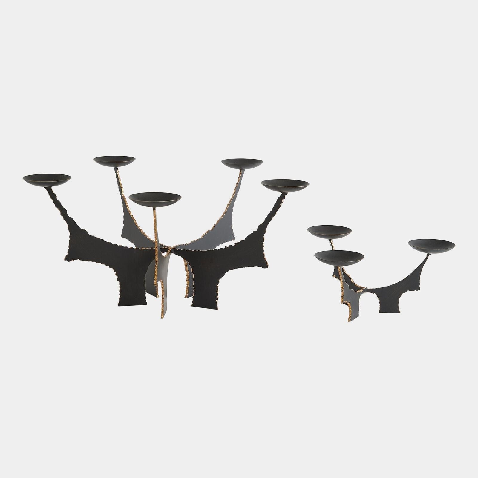 Global Views Brutalist Bronze Candle Holder