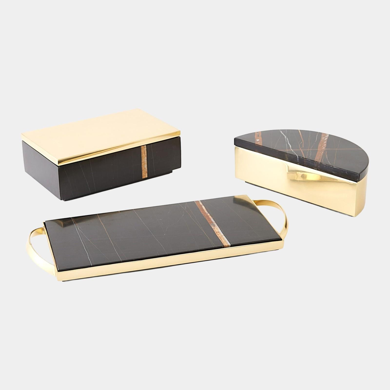 Global Views Cosmopolitan Crescent Box and Tray