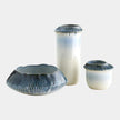Global Views Aiden Etched Blue Rimed Planter