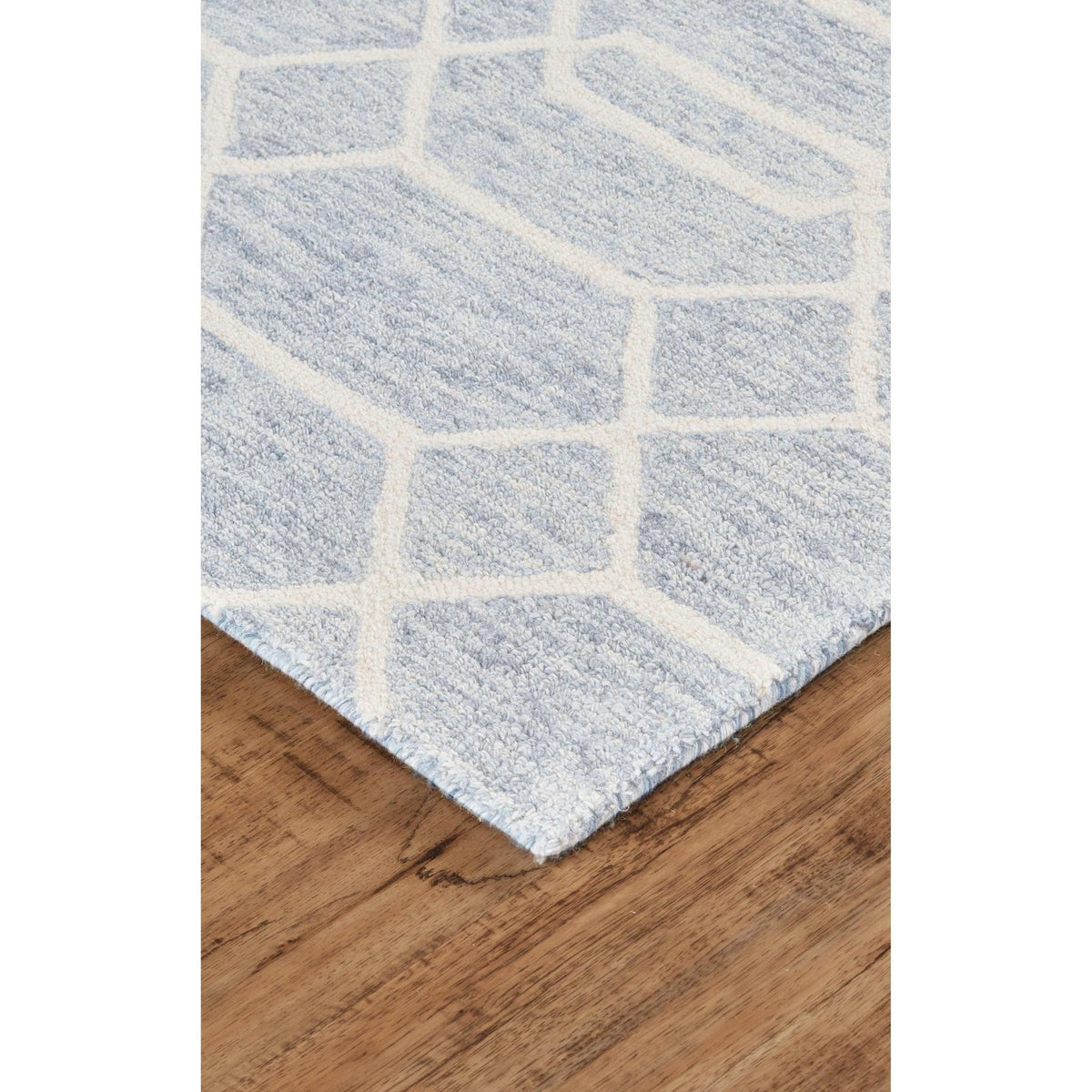 Feizy Belfort 8777F Transitional Trellis & Lattice Rug in Blue/Ivory