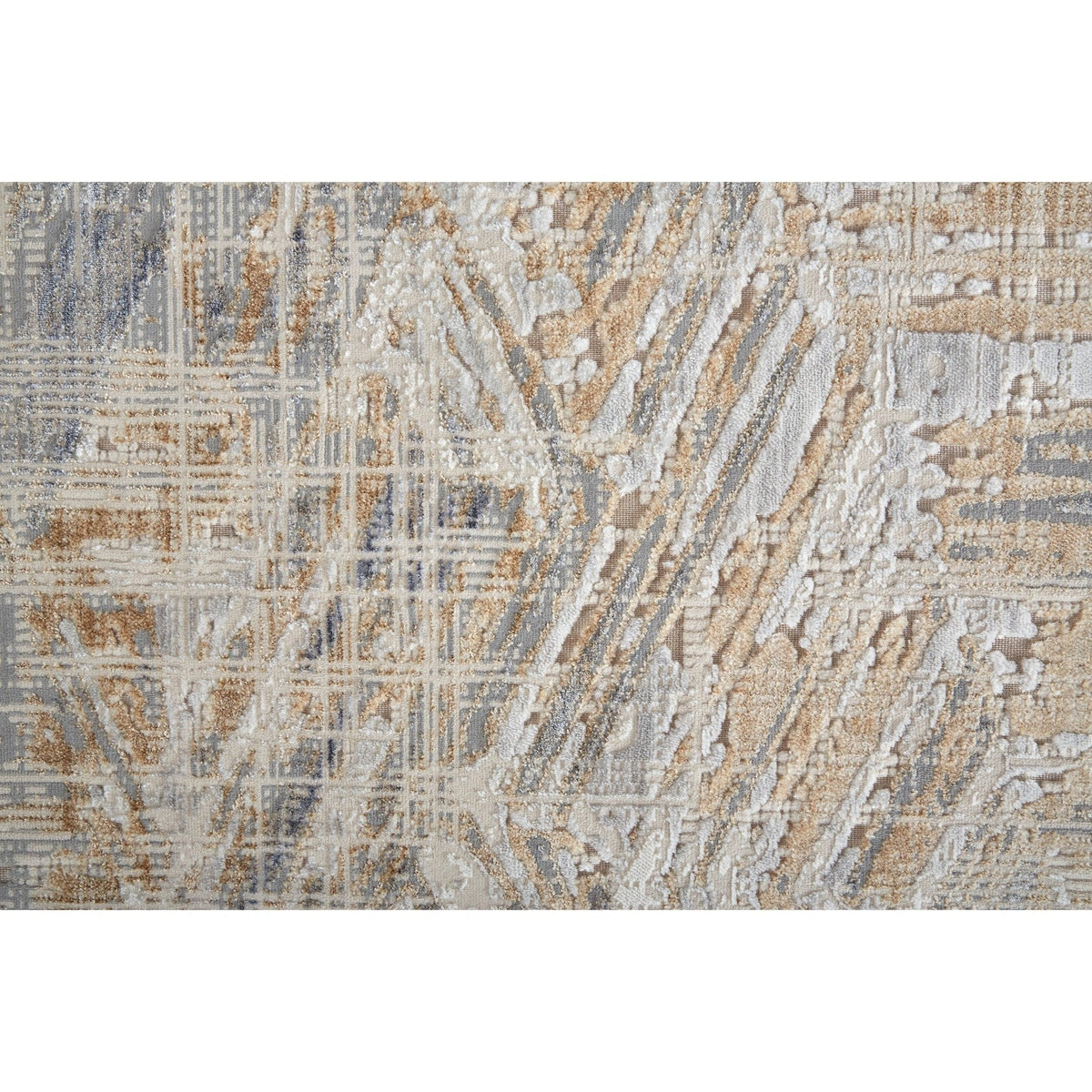 Feizy Laina 39G6F Transitional Abstract in Tan/Ivory/Gray