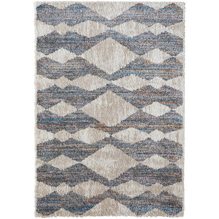 Feizy Mynka 39IFF Transitional Diamond in Tan/Ivory/Blue