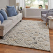 Feizy Anica 8004F Transitional Moroccan Rug in Ivory/Gray/Black