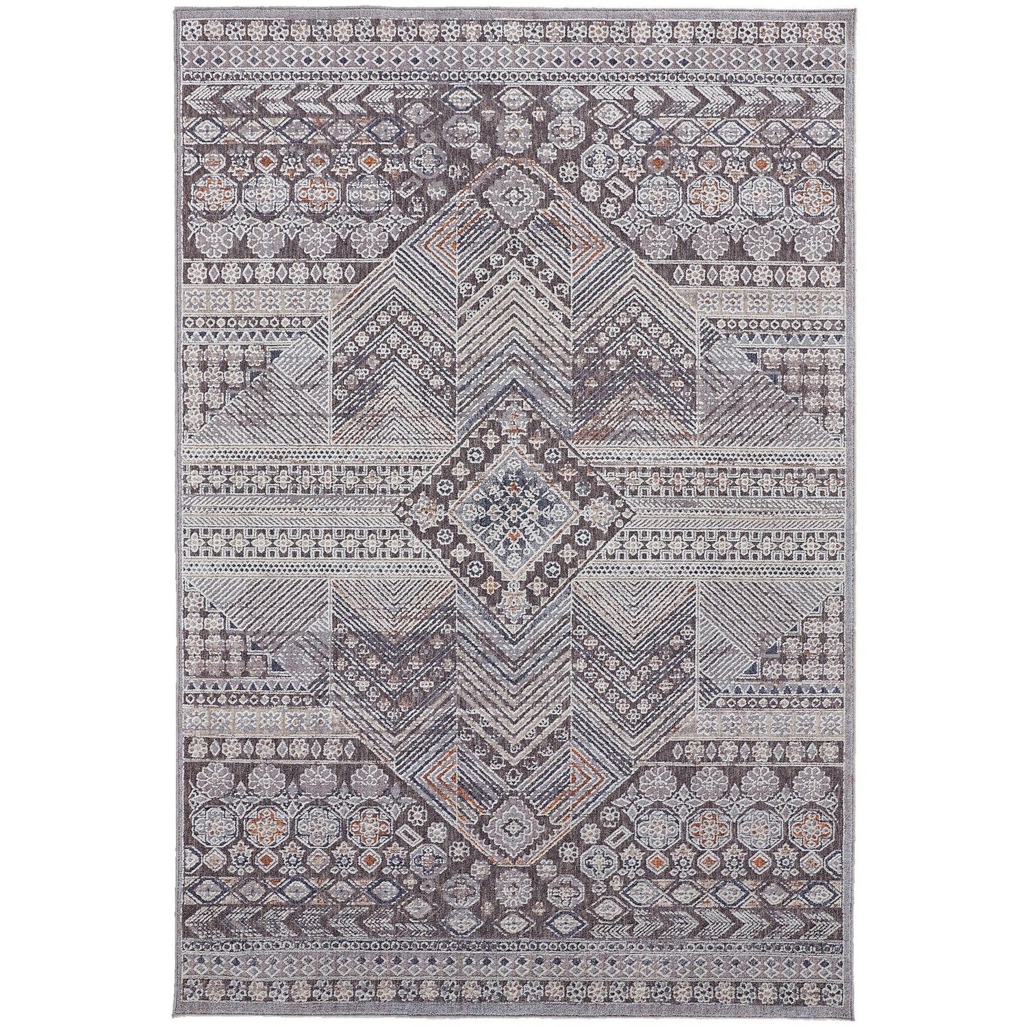 Feizy Francisco 39GDF Transitional Medallion in Ivory/Gray