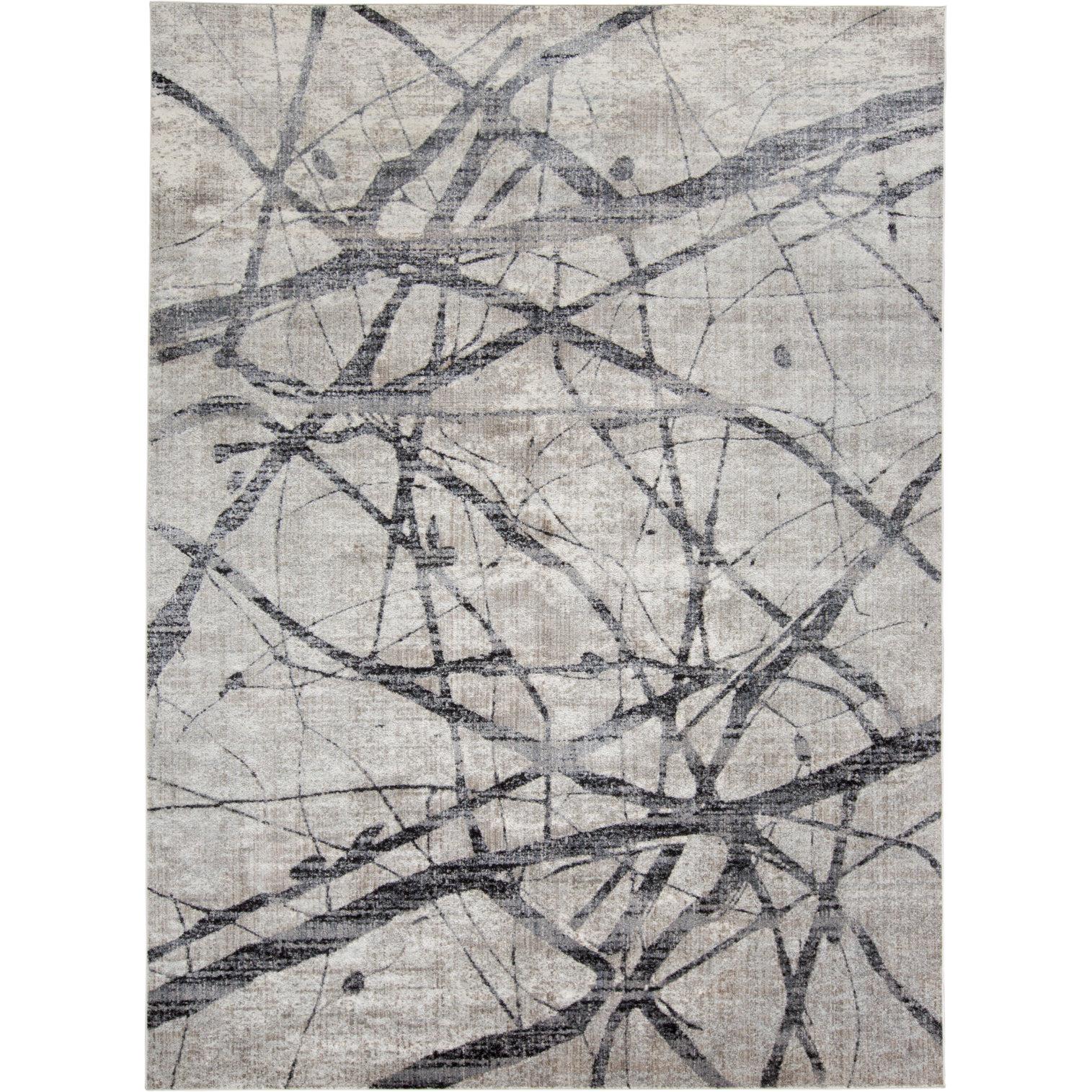 Feizy Kano 3877F Transitional Abstract Rug in Taupe/Gray/Ivory