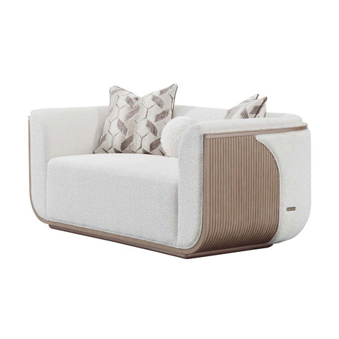 Michael Amini West Kensington Loveseat - Buff/Seal Salt Caramel