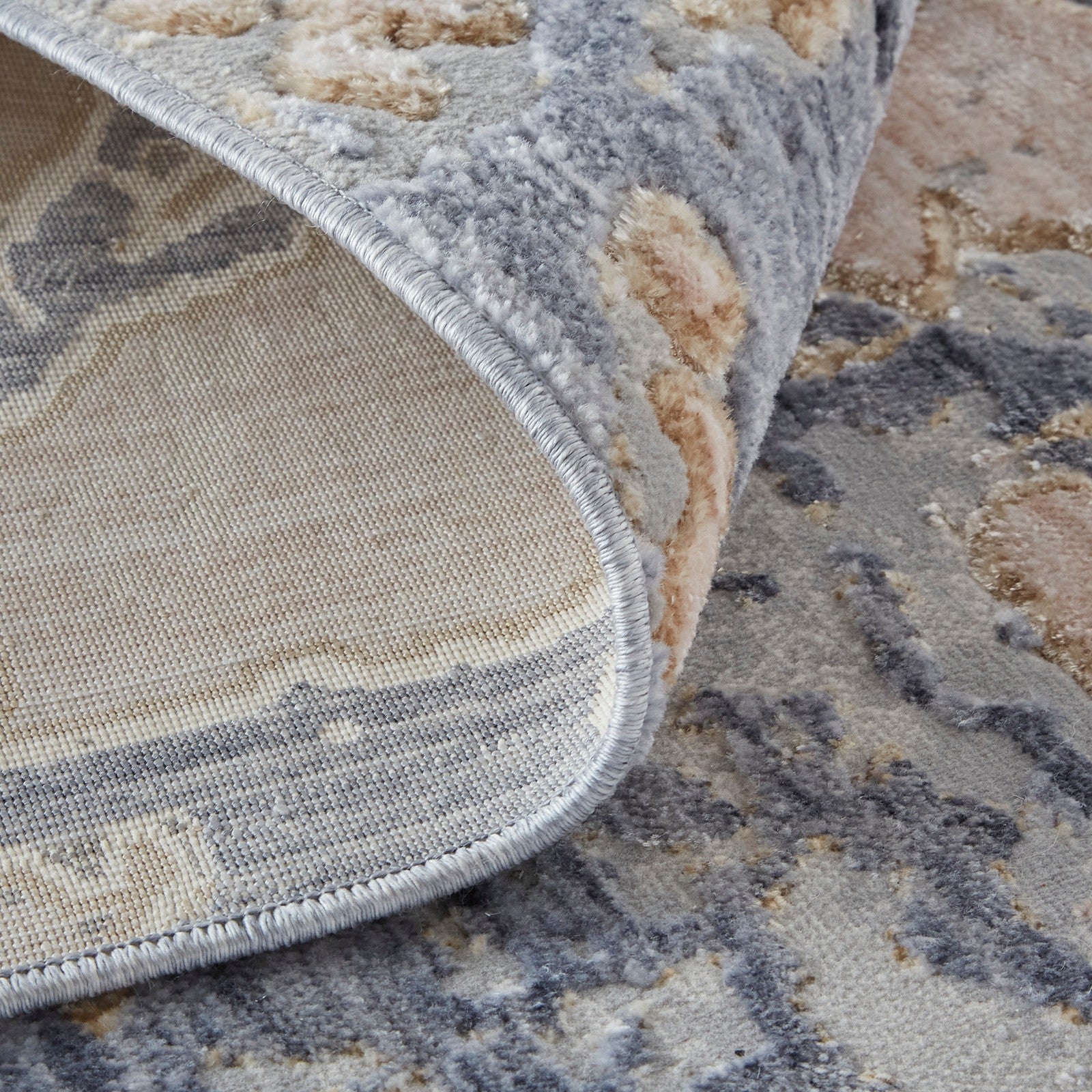 Feizy Laina 39G8F Transitional Abstract in Tan/Blue