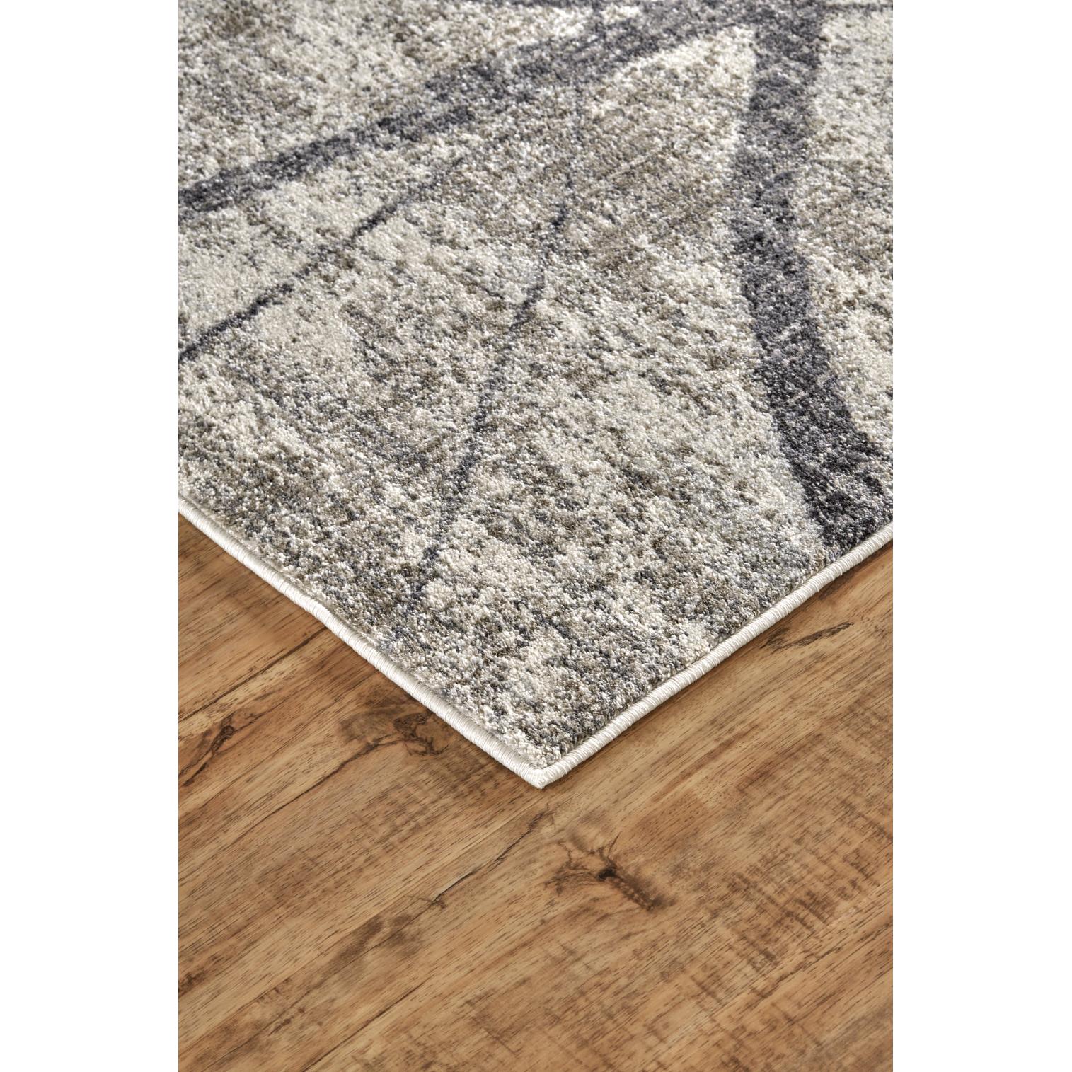 Feizy Kano 3877F Transitional Abstract Rug in Taupe/Gray/Ivory