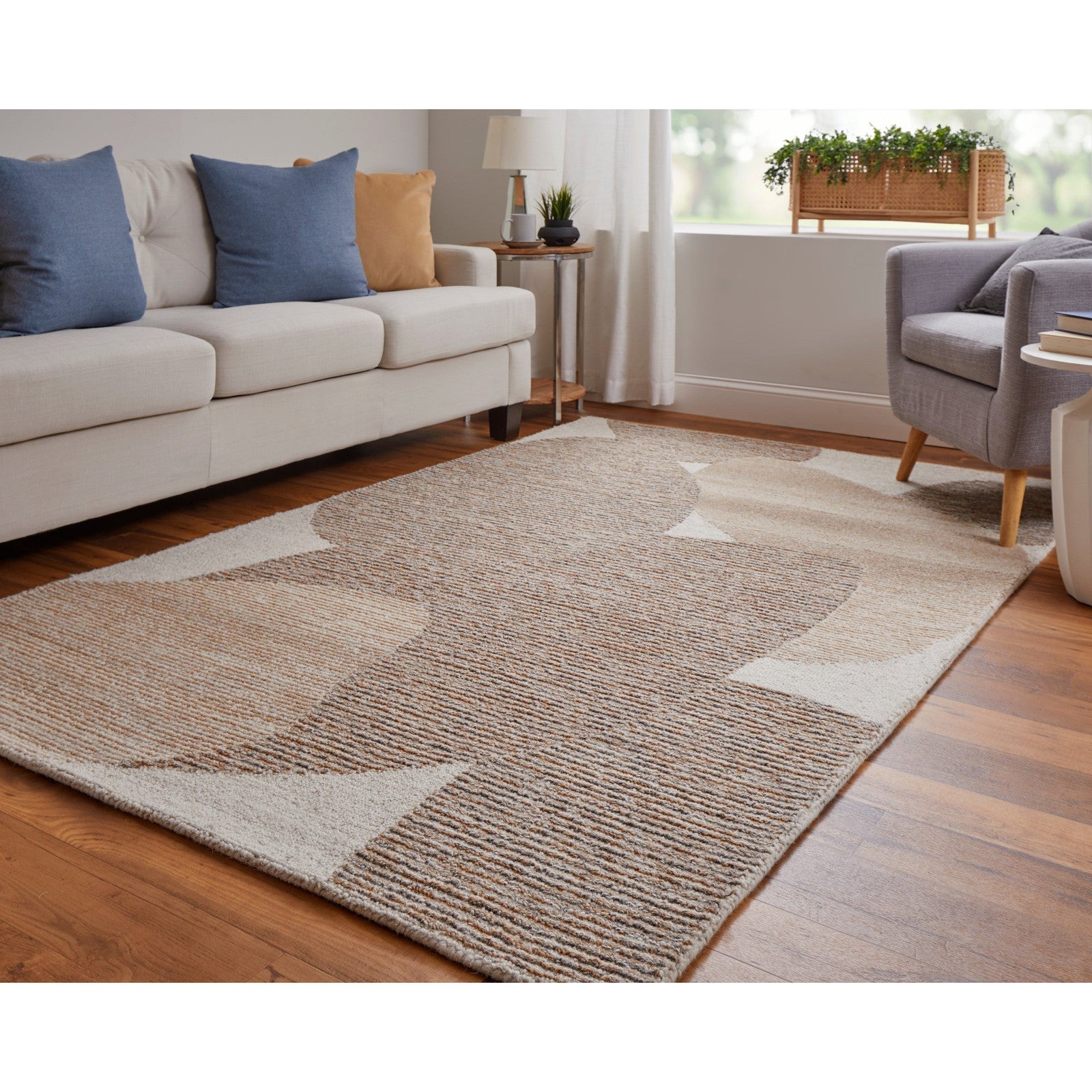 Feizy Pollock 8951F Modern Watercolor in Brown/Tan/Ivory