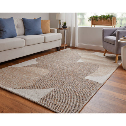 Feizy Pollock 8951F Modern Watercolor in Brown/Tan/Ivory
