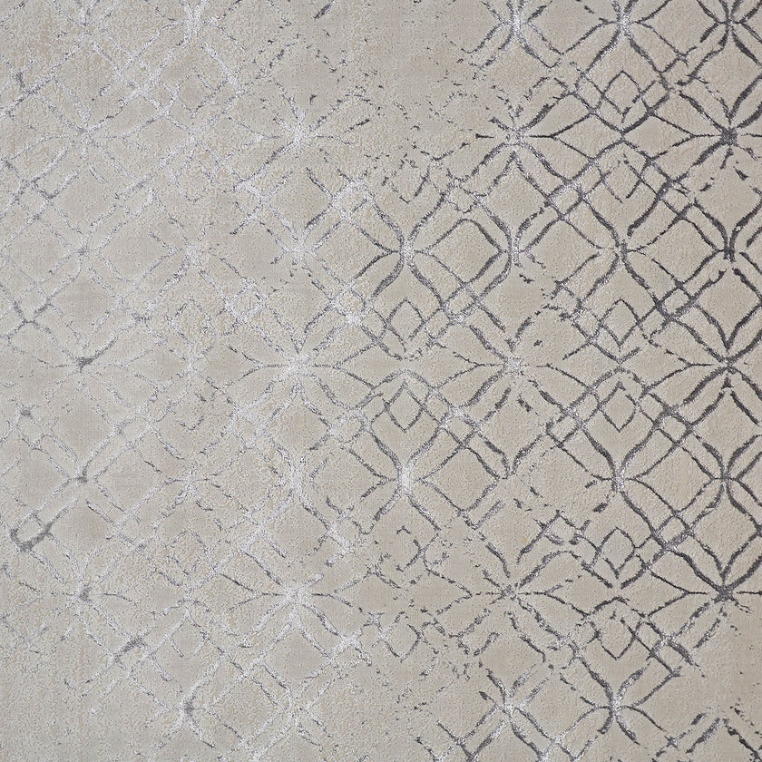 Feizy Micah 3047F Modern Distressed Rug in Silver/Gray/White