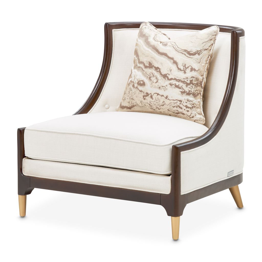 Michael Amini Belmont Place Accent Chair - Cream/Espresso