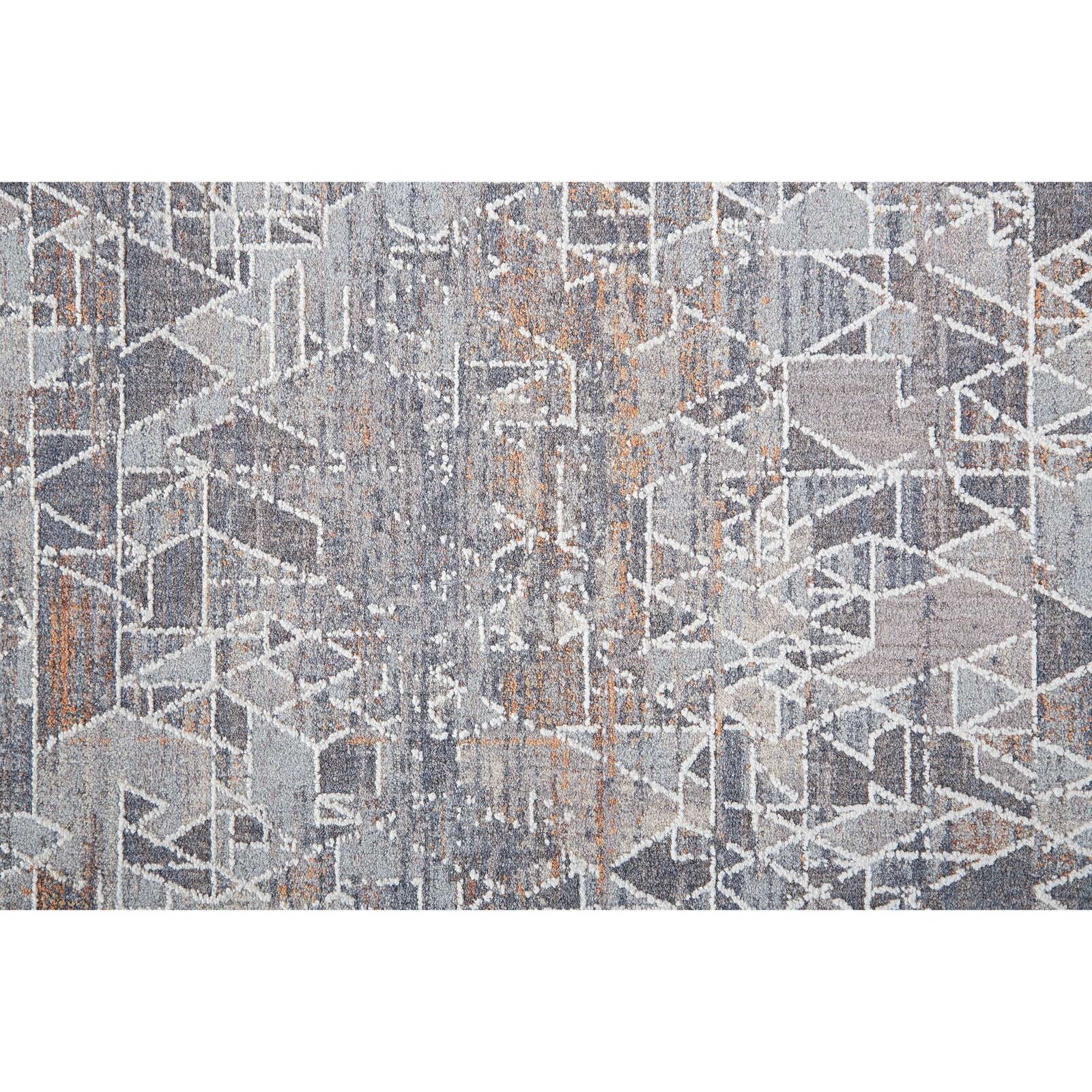 Feizy Francisco 39CZF Transitional Abstract in Gray/Blue/Orange