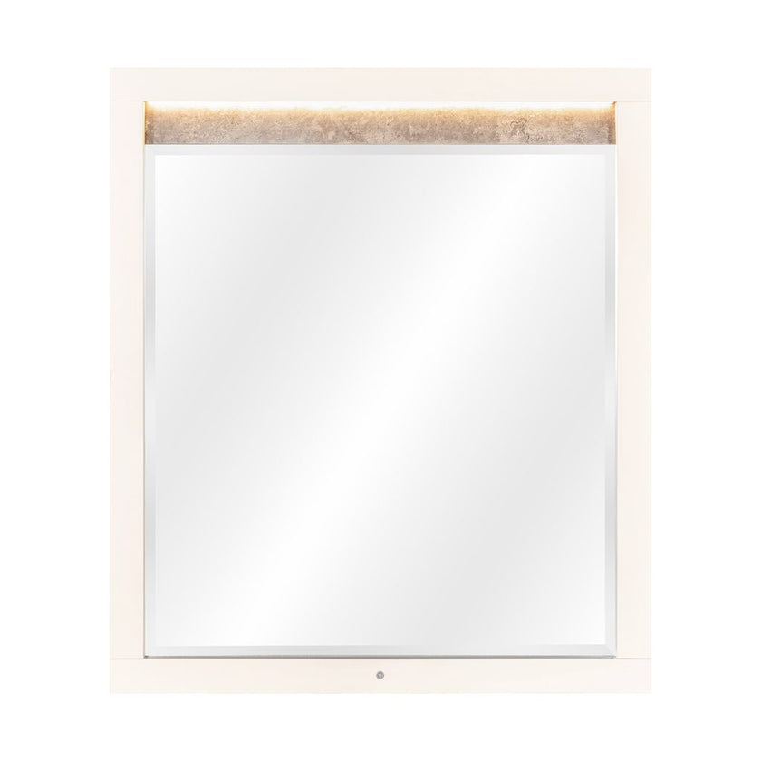 Michael Amini Pavira Dresser Mirror with LED Lights - Stone
