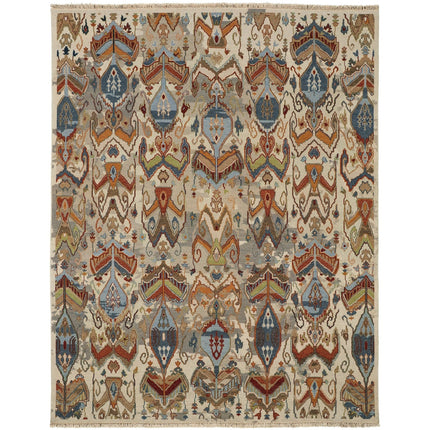 Feizy Leylan 0563F Transitional Ikat in Tan/Ivory/Orange