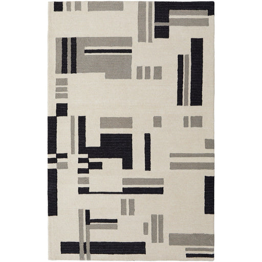 Feizy Maguire 8903F Transitional Abstract Rug in Ivory/Taupe