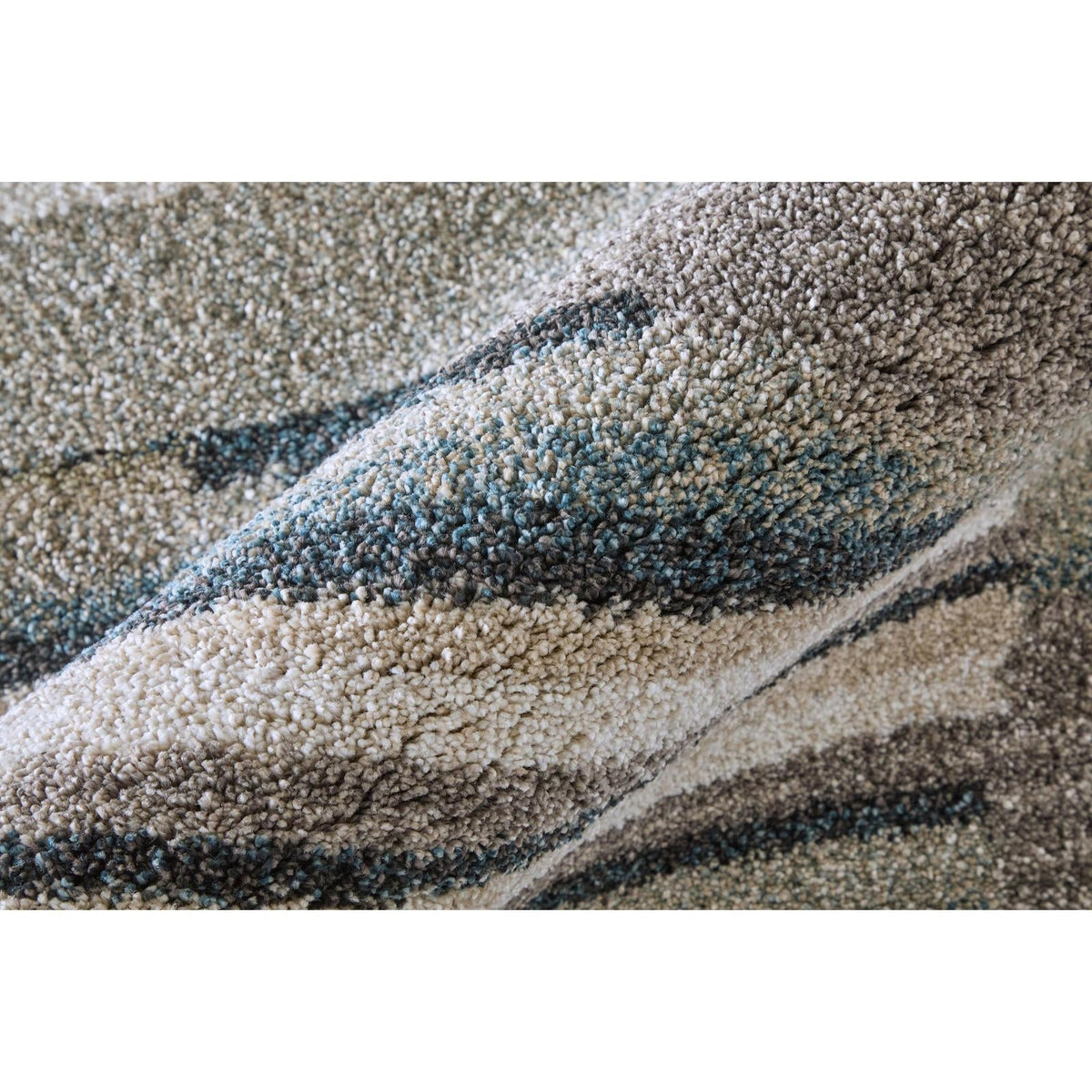 Feizy Richmond 39R4F Modern Abstract Rug in Ivory/Gray/Blue
